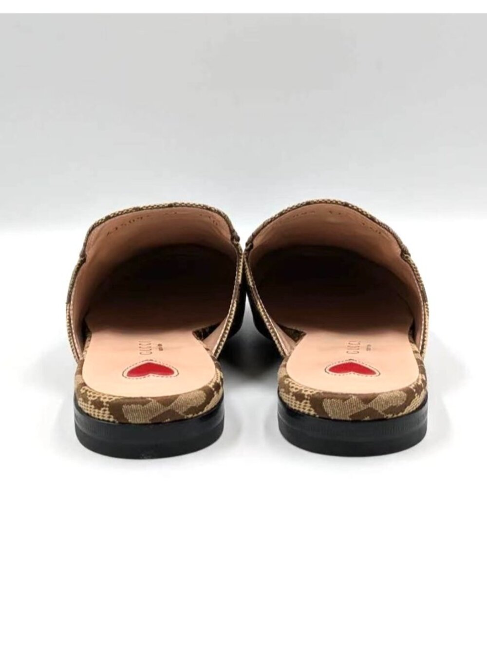 Gucci Monogram Jumbo GG Malaga Princetown Slippers Camel Ebony Beige EU37 475094 - Picture 8 of 13